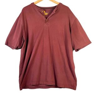 Carhartt Men’s Burgundy Loose-Fit Heavyweight Short-Sleeve Henley Size XL